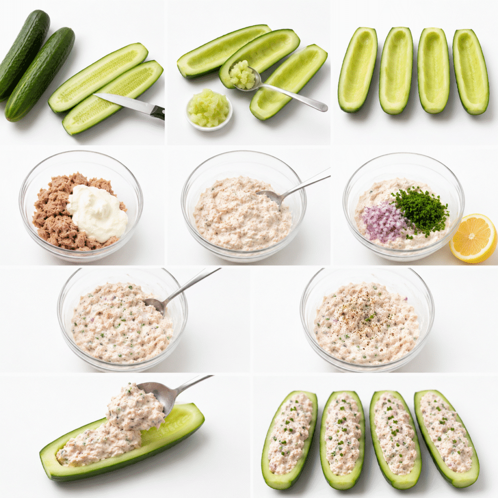 Concombres farcis au thon