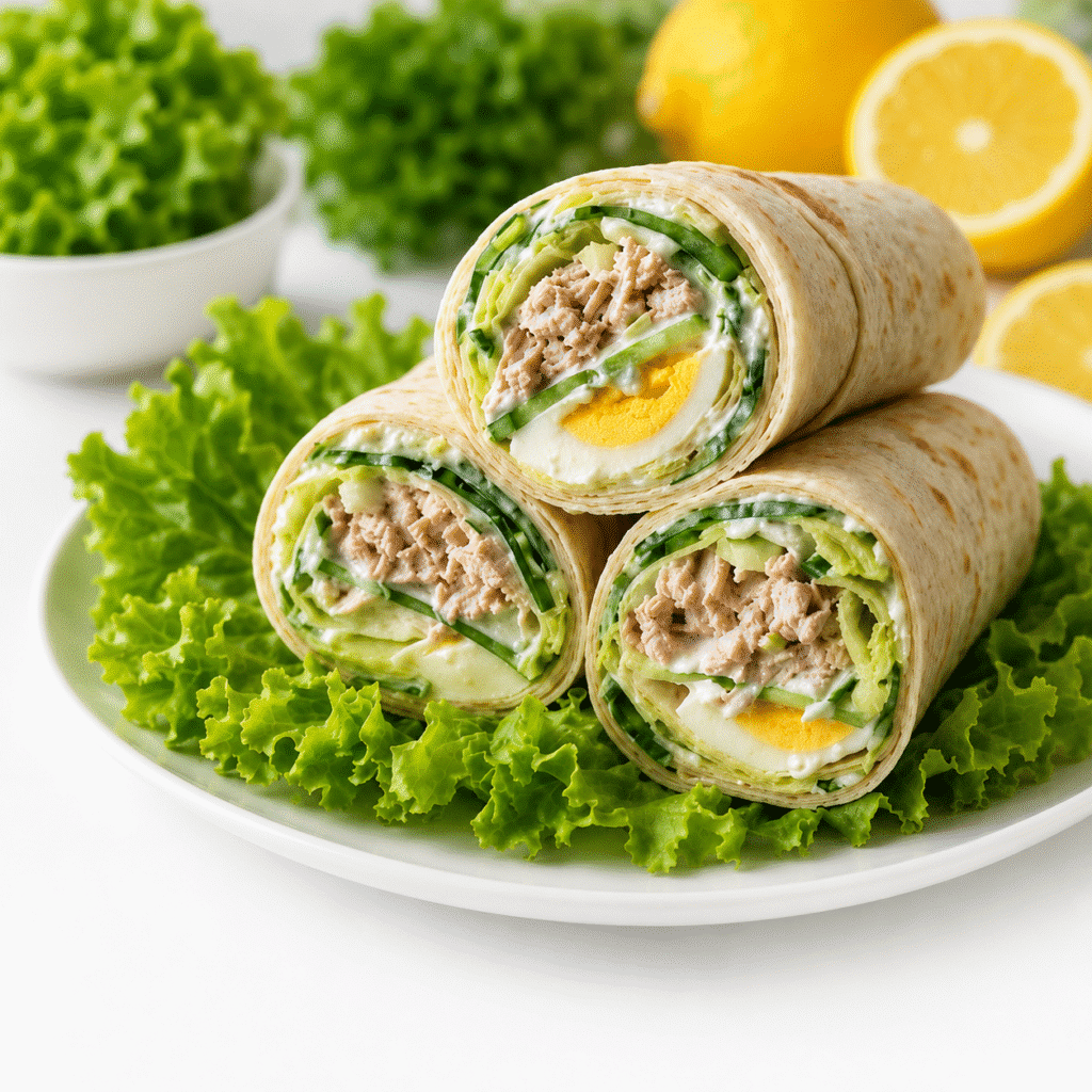 Wrap au Thon, Concombre et Œuf Dur
