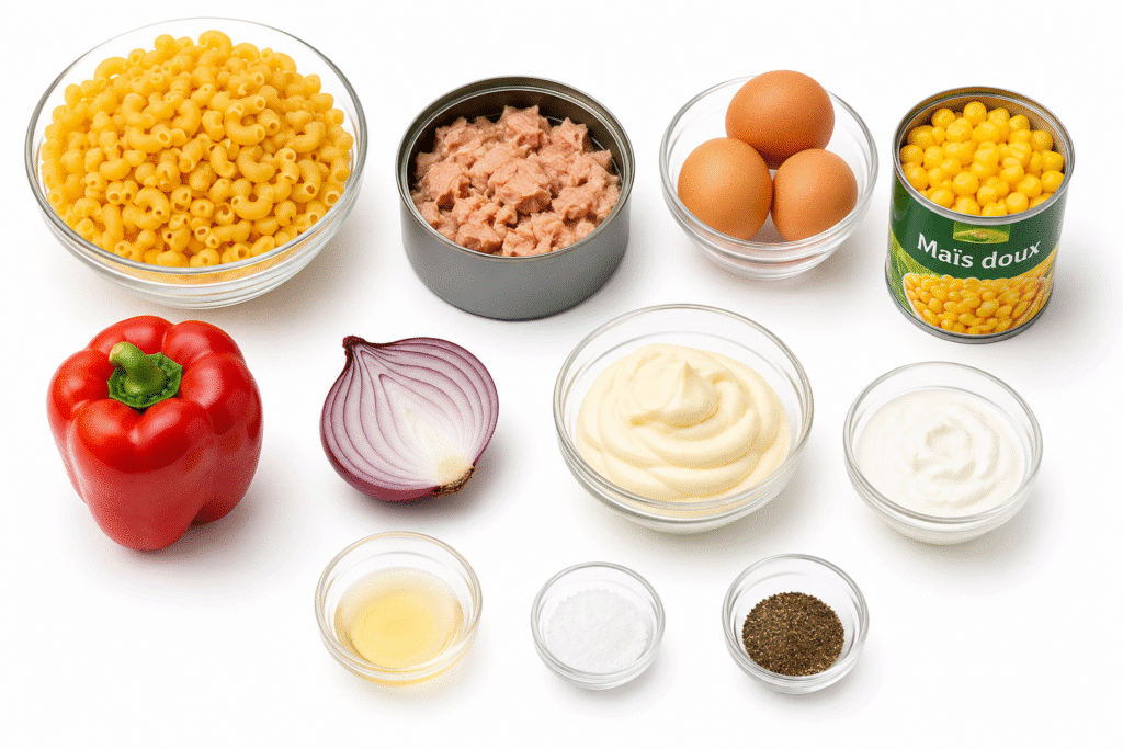 Salade macaroni thon maïs 2 Salade macaroni thon maïs