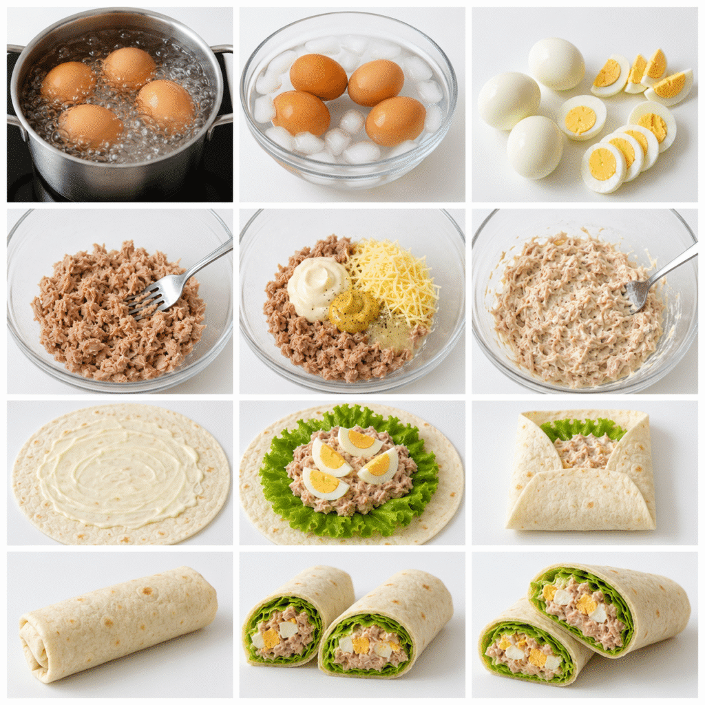 Wrap au Thon et Œufs Durs