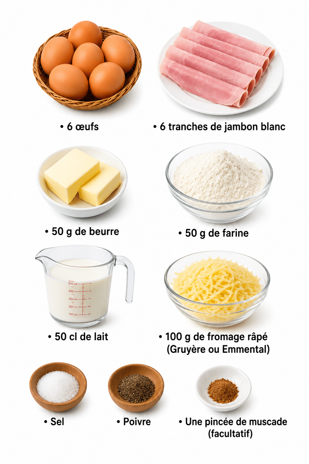 Œufs roulés au jambon gratinés