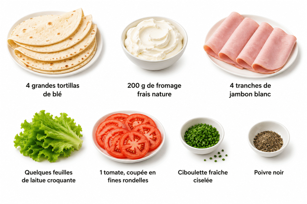 Wraps Roulés au Jambon et Fromage Frais