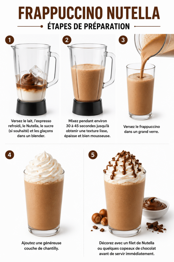 Frappuccino maison onctueux au Nutella et café 3 Frappuccino maison onctueux au Nutella et café