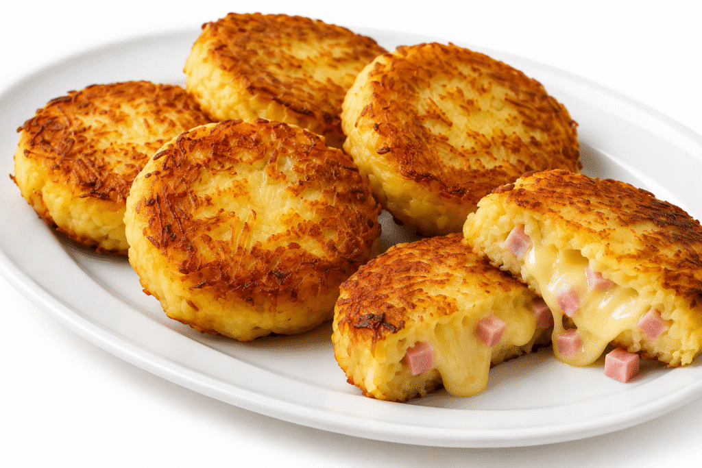 Galettes de pommes de terre farcies au jambon et fromage 4 Galettes de pommes de terre farcies au jambon