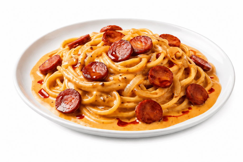 Pâtes crémeuses au chorizo 4 Pâtes crémeuses au chorizo