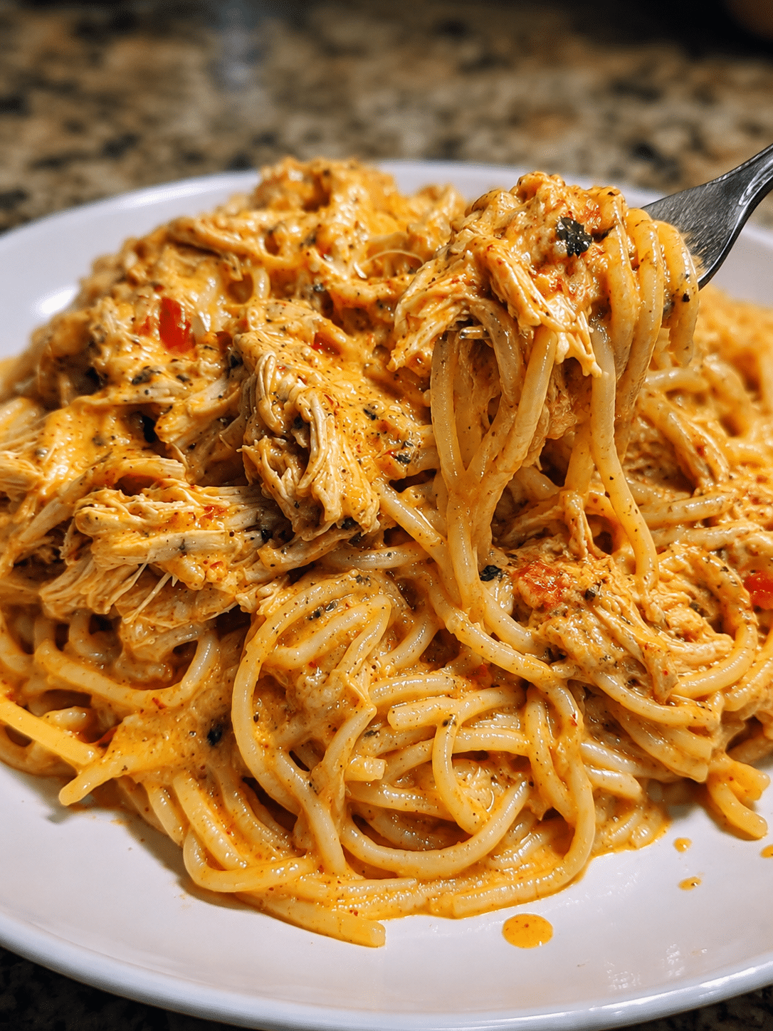 Home 2 Chicken Spaghetti Loaded with Velveeta