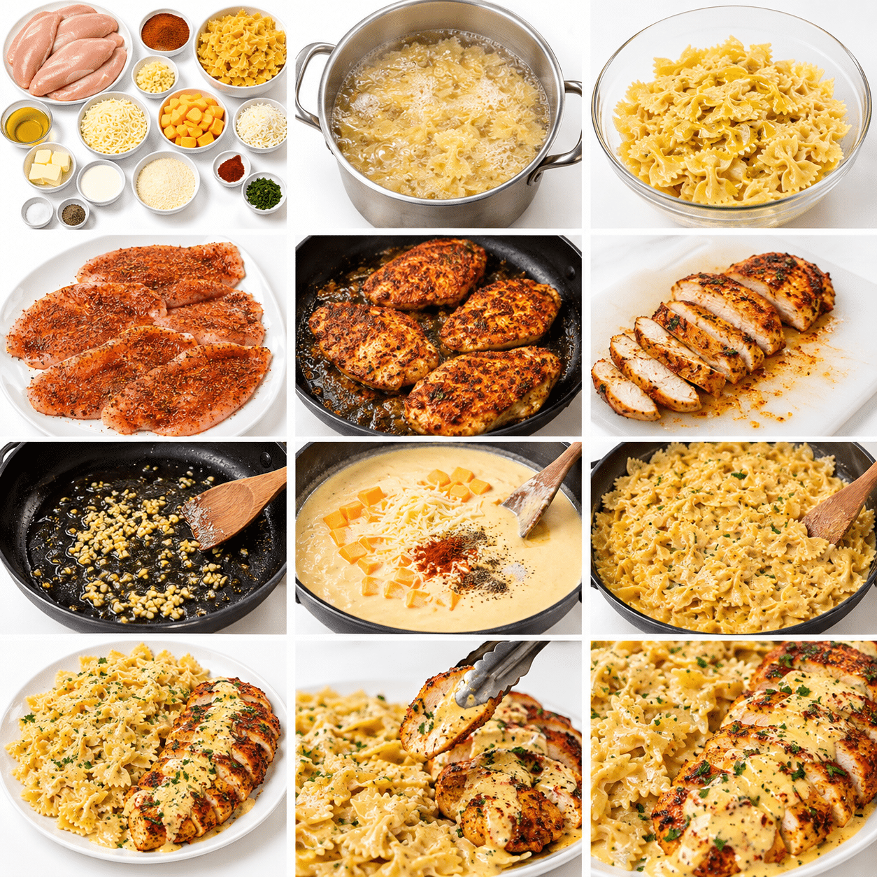 Creamy Mozzarella Bowtie Pasta with Cajun Chicken