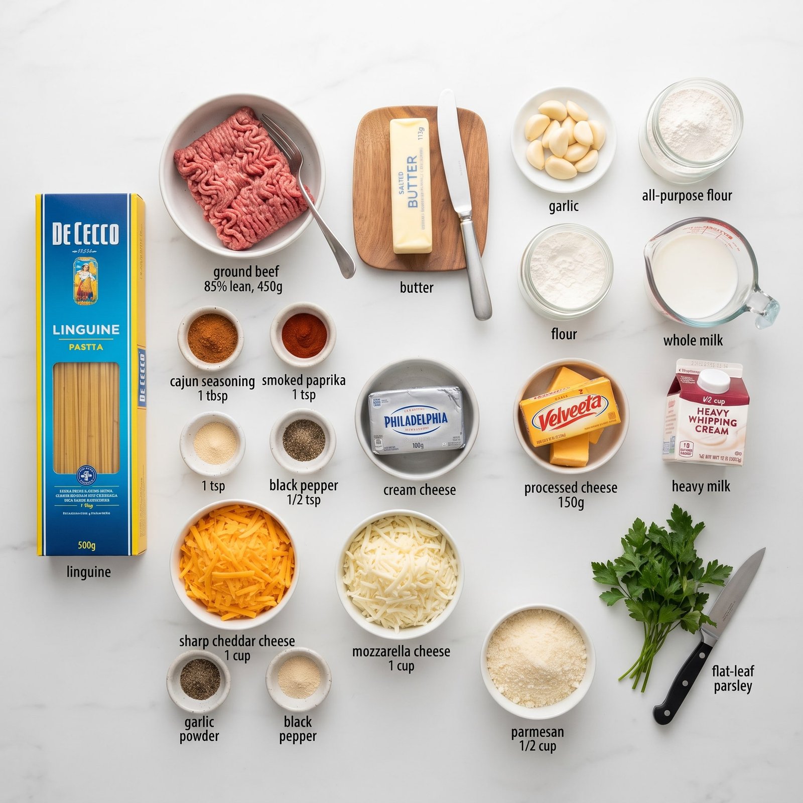 Creamy Cajun Beef Linguine with Five-Cheese Sauce Creamy Cajun Beef Linguine with Five-Cheese Sauce