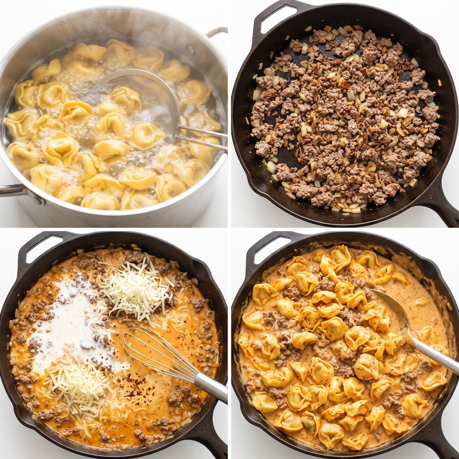 Ground Beef Tortellini with Velveeta Parmesan