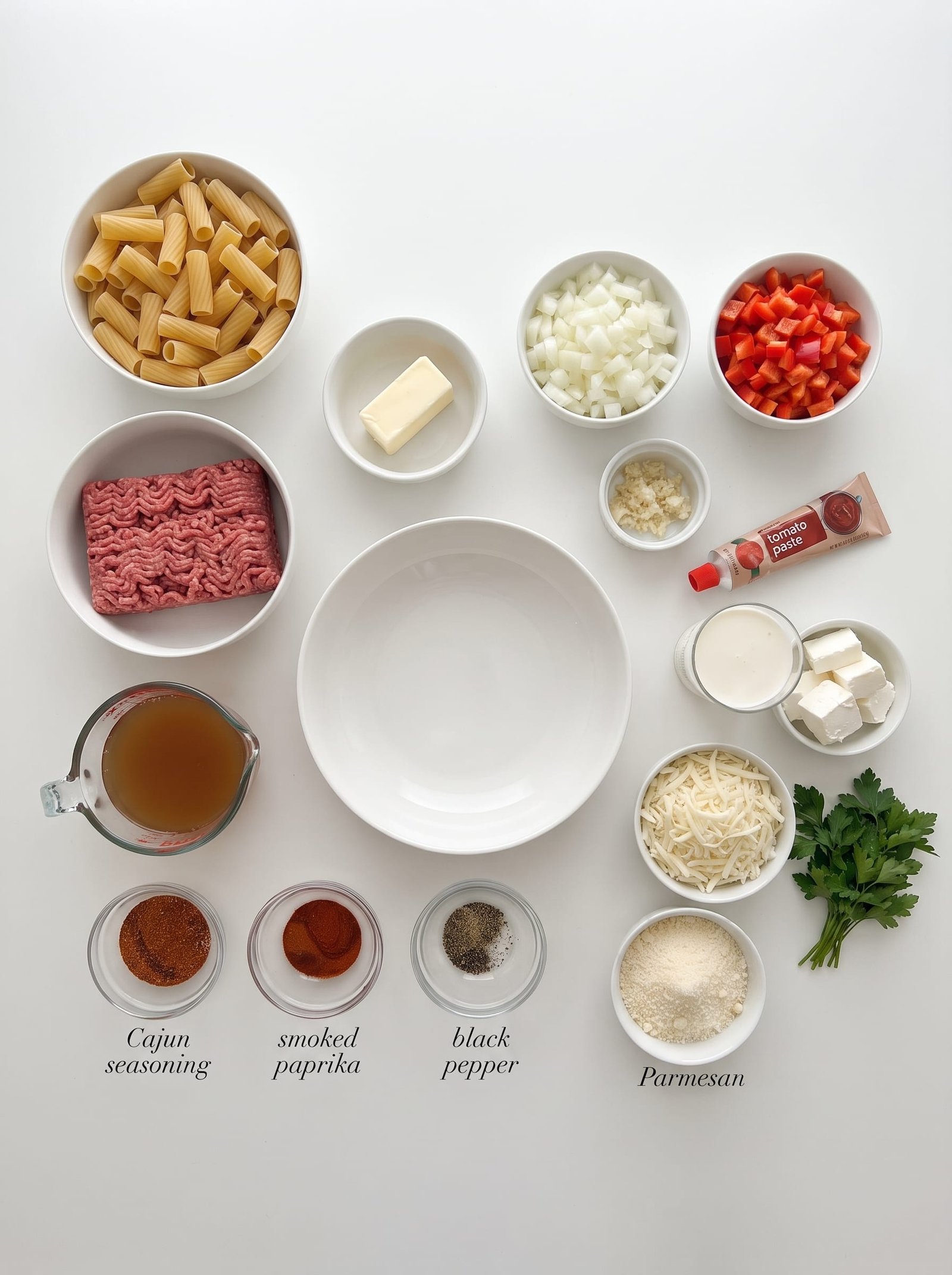 Ground Beef Rigatoni in Creamy Three-Cheese Ground Beef Rigatoni in Creamy Three-Cheese