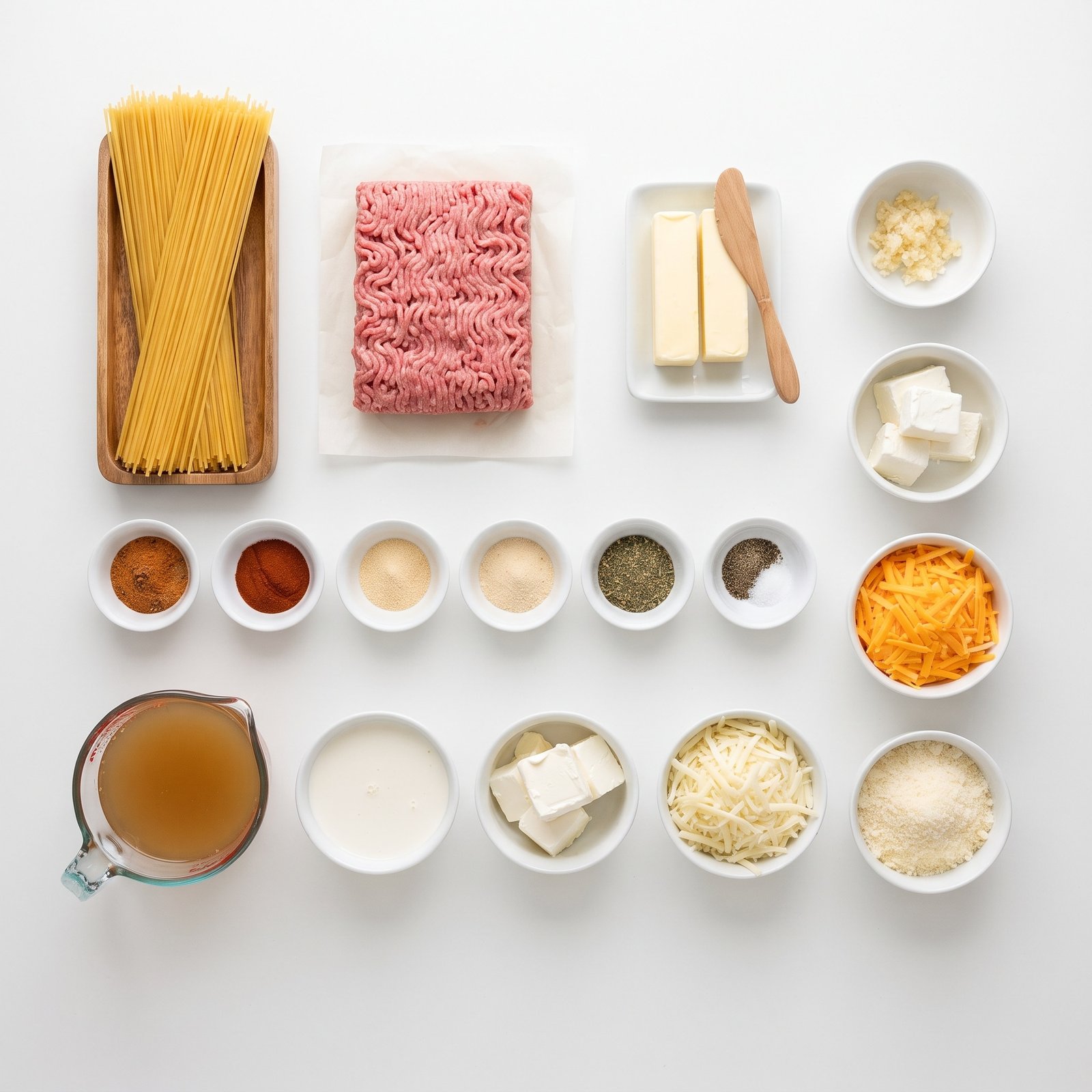 Ground Beef Spaghetti in Three-Cheese Parmesan