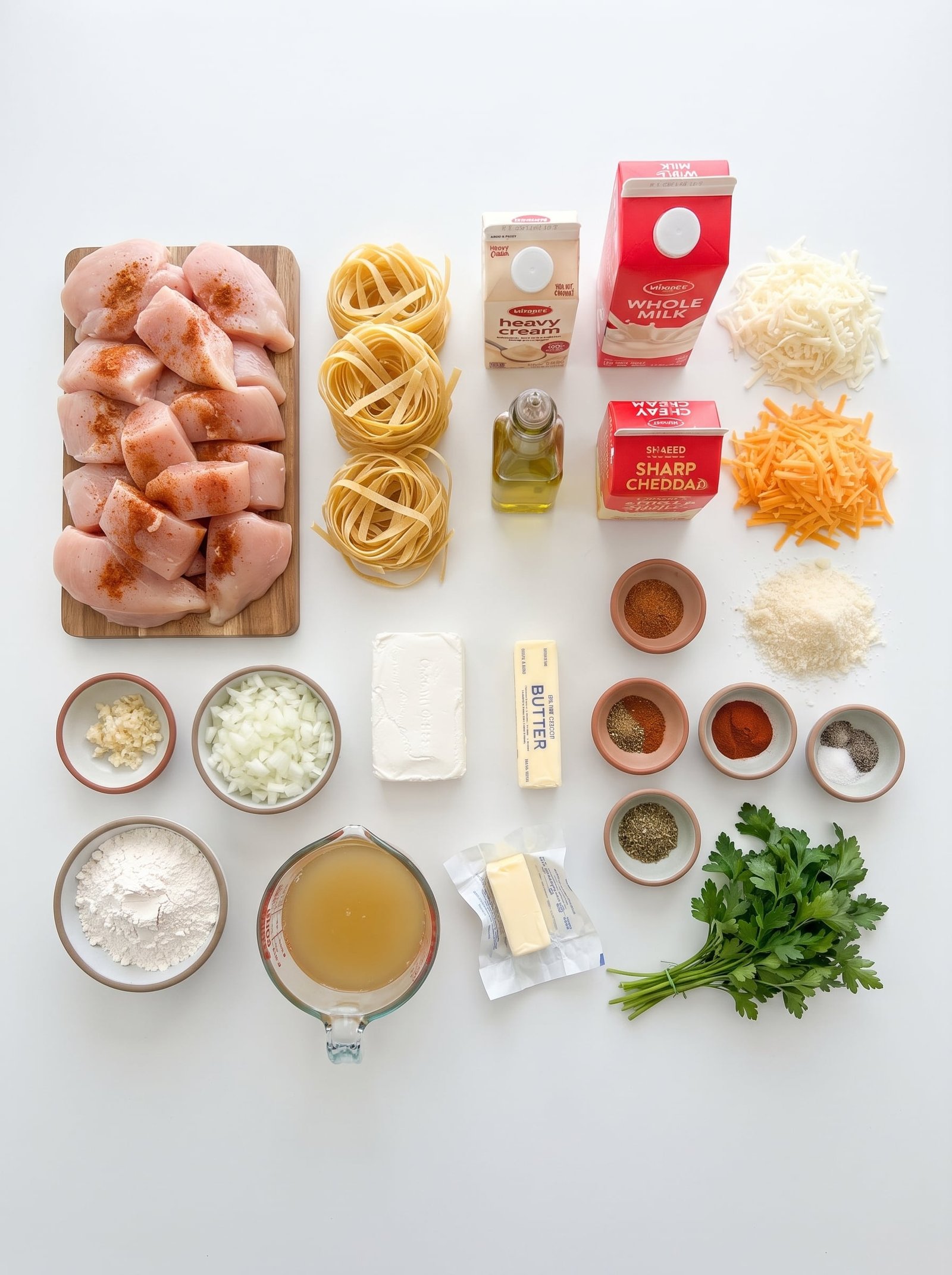 Chicken Fettuccine in Creamy Four-Cheese Sauce Chicken Fettuccine in Creamy Four-Cheese Sauce