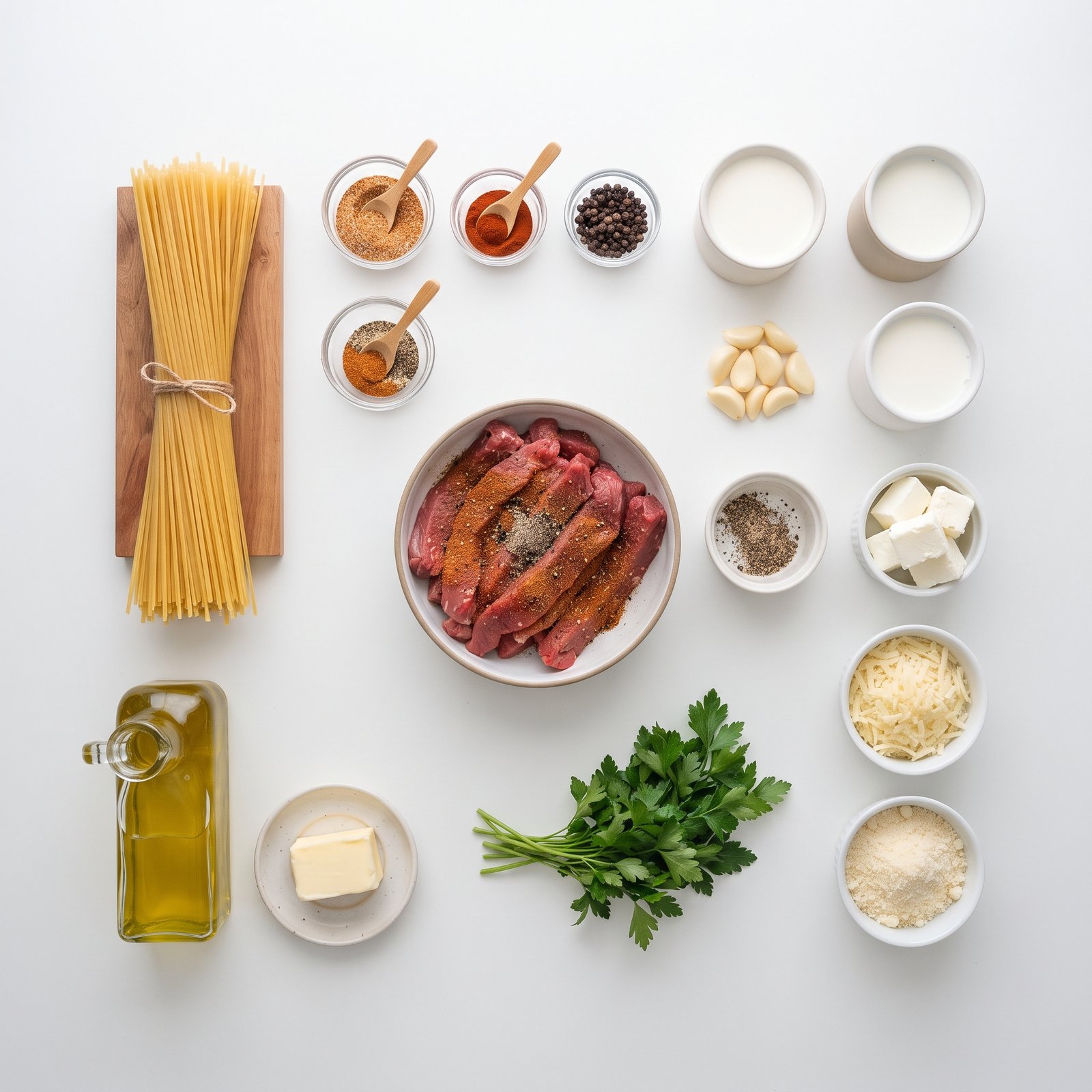 Cajun Steak Linguine with Monterey Jack Alfredo
