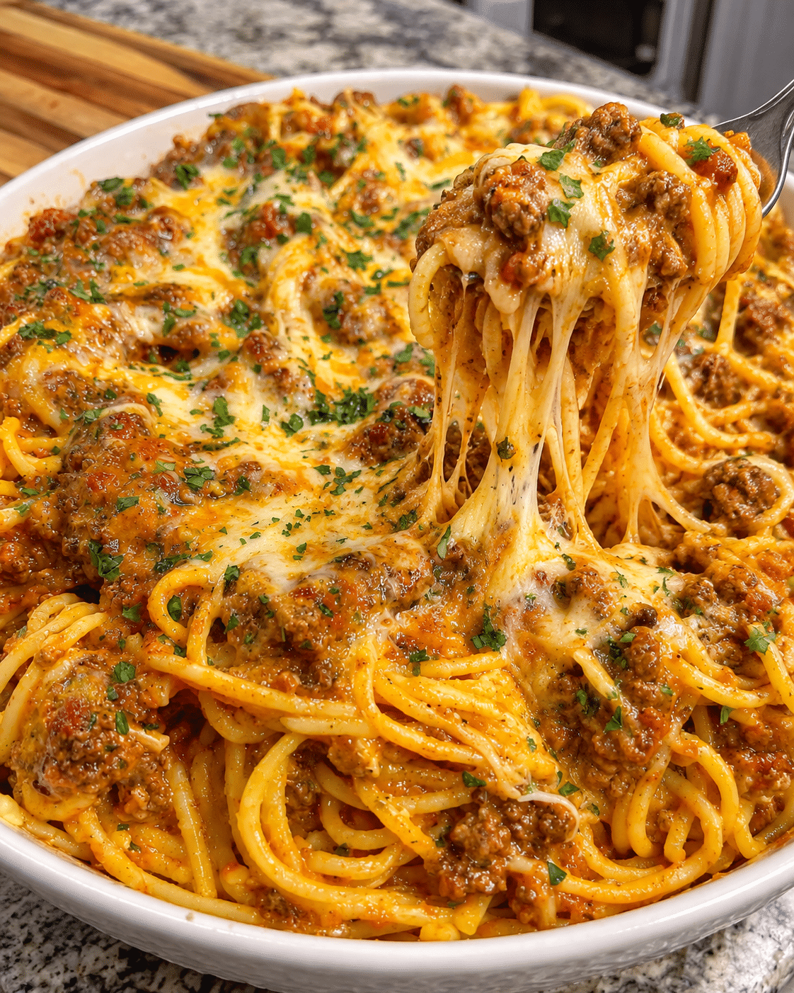 Home 3 Creamy Beef Spaghetti in Tomato Mozzarella Sauce