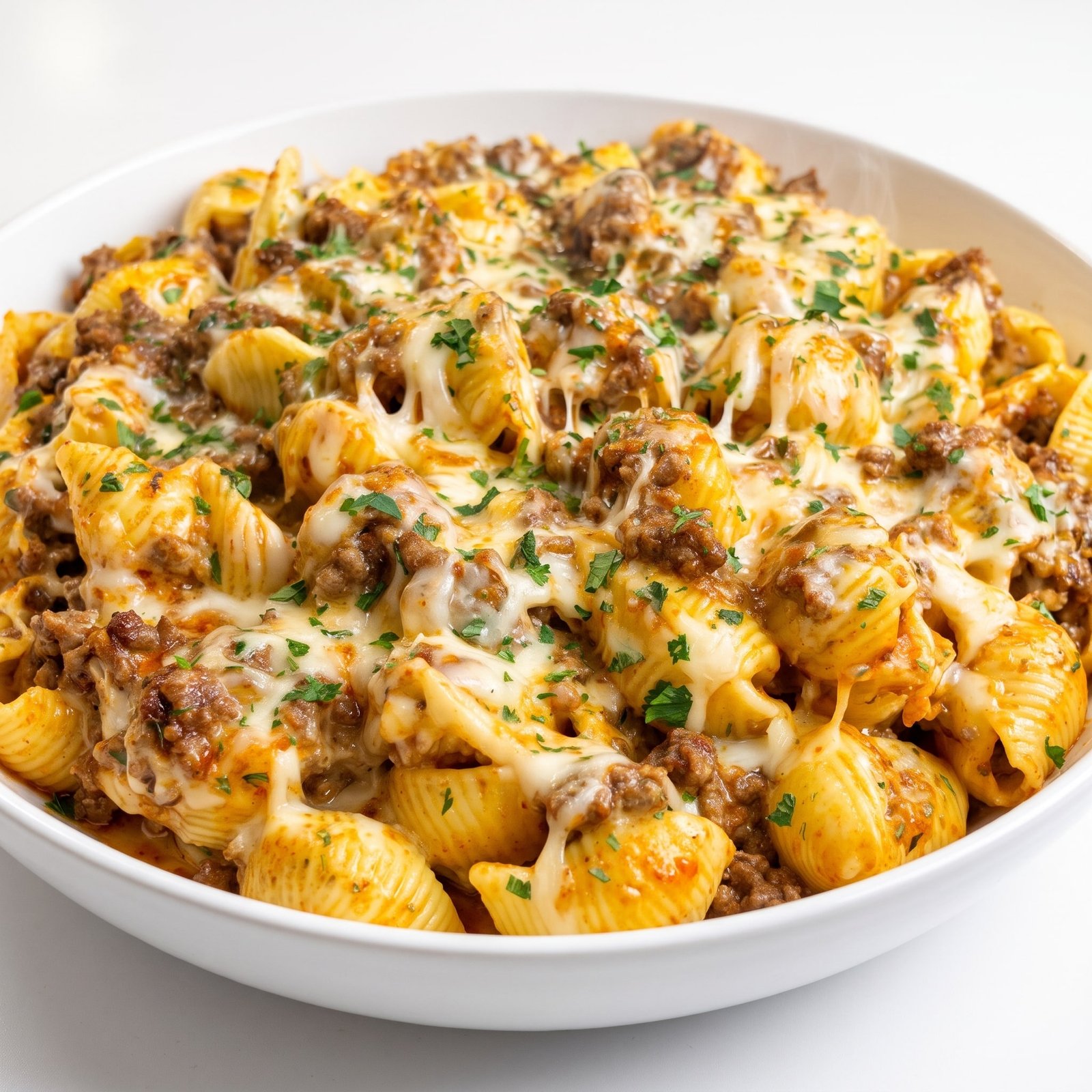 Home 1 Parmesan Ground Beef Shells in Creamy Four-Cheese Sauce