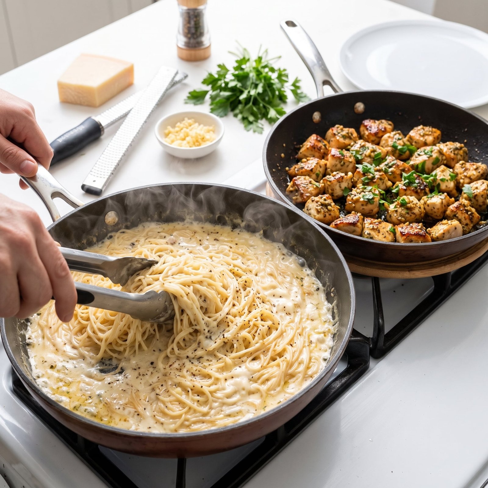Garlic Parmesan Chicken Capellini