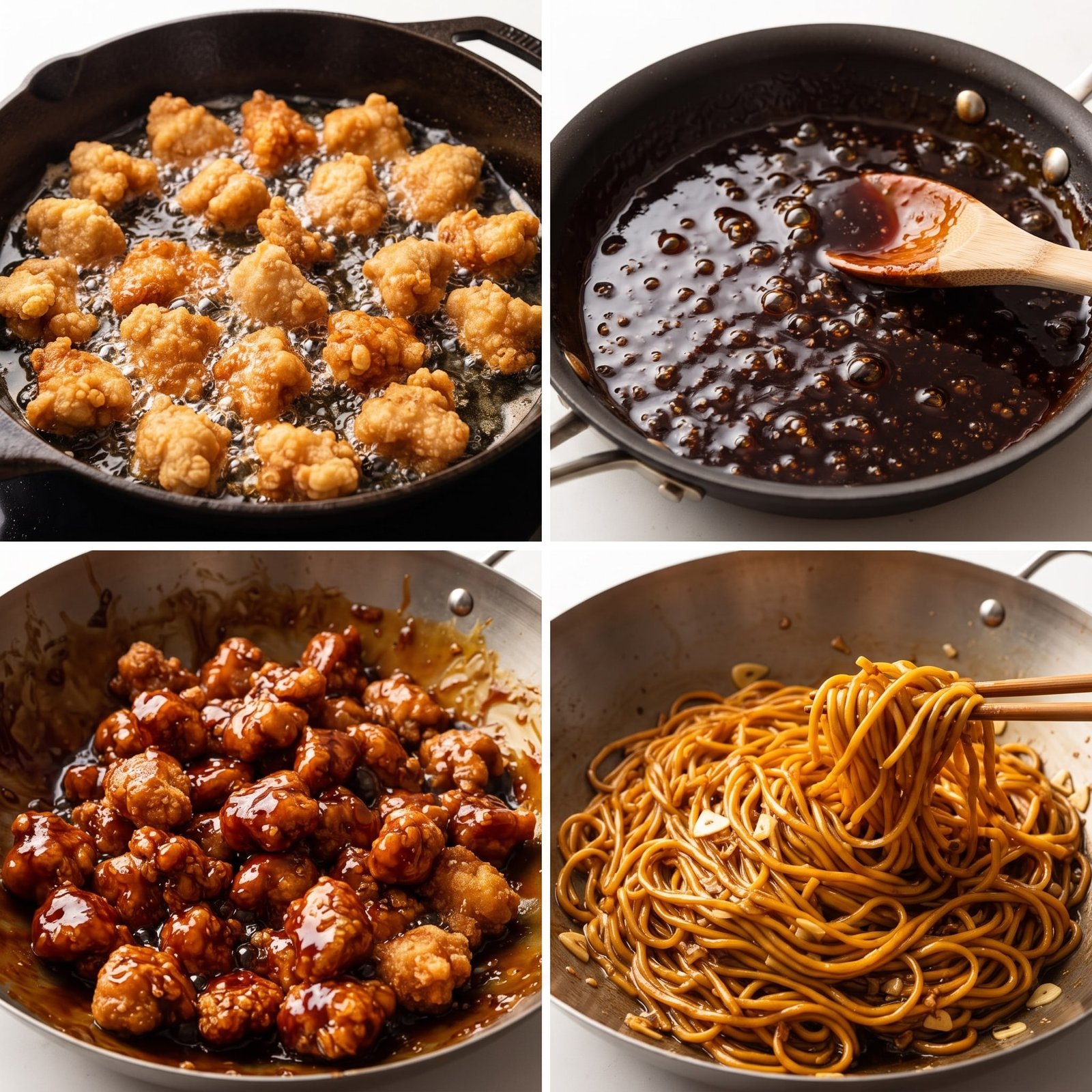 Glazed Teriyaki Chicken Bites with Soy Noodles