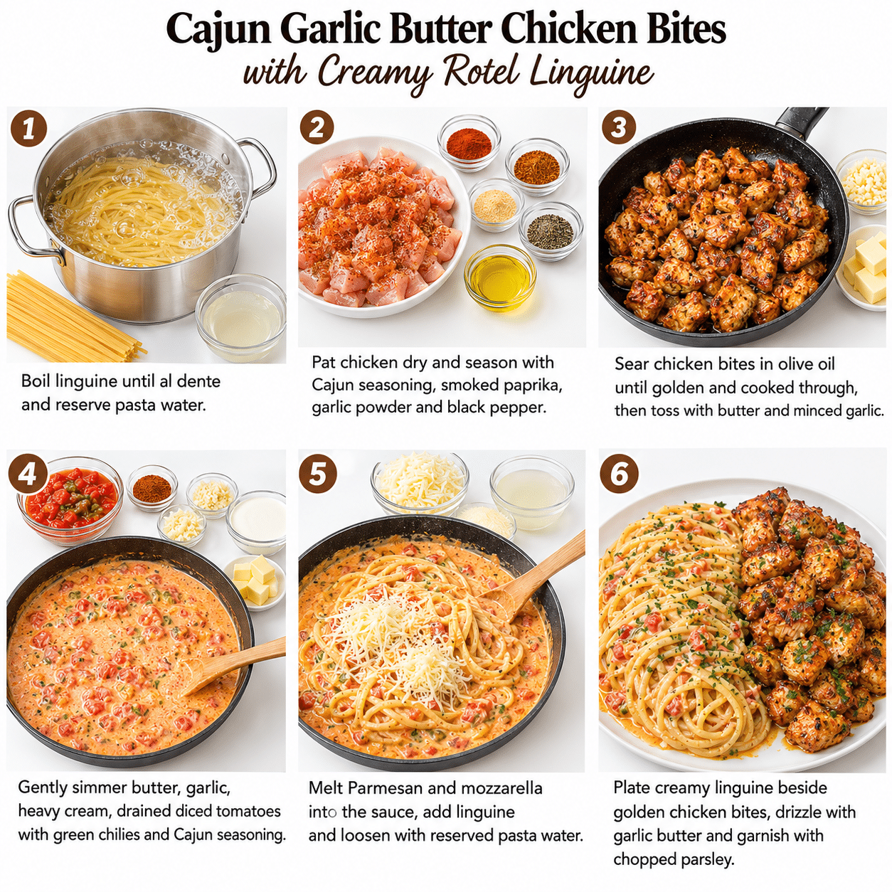 Cajun Chicken with Creamy Cheesy Rotel Linguine