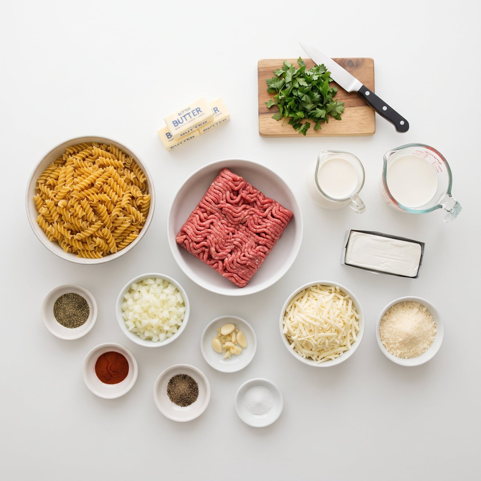 Garlic Parmesan Ground Beef Rotini Pasta Garlic Parmesan Ground Beef Rotini Pasta