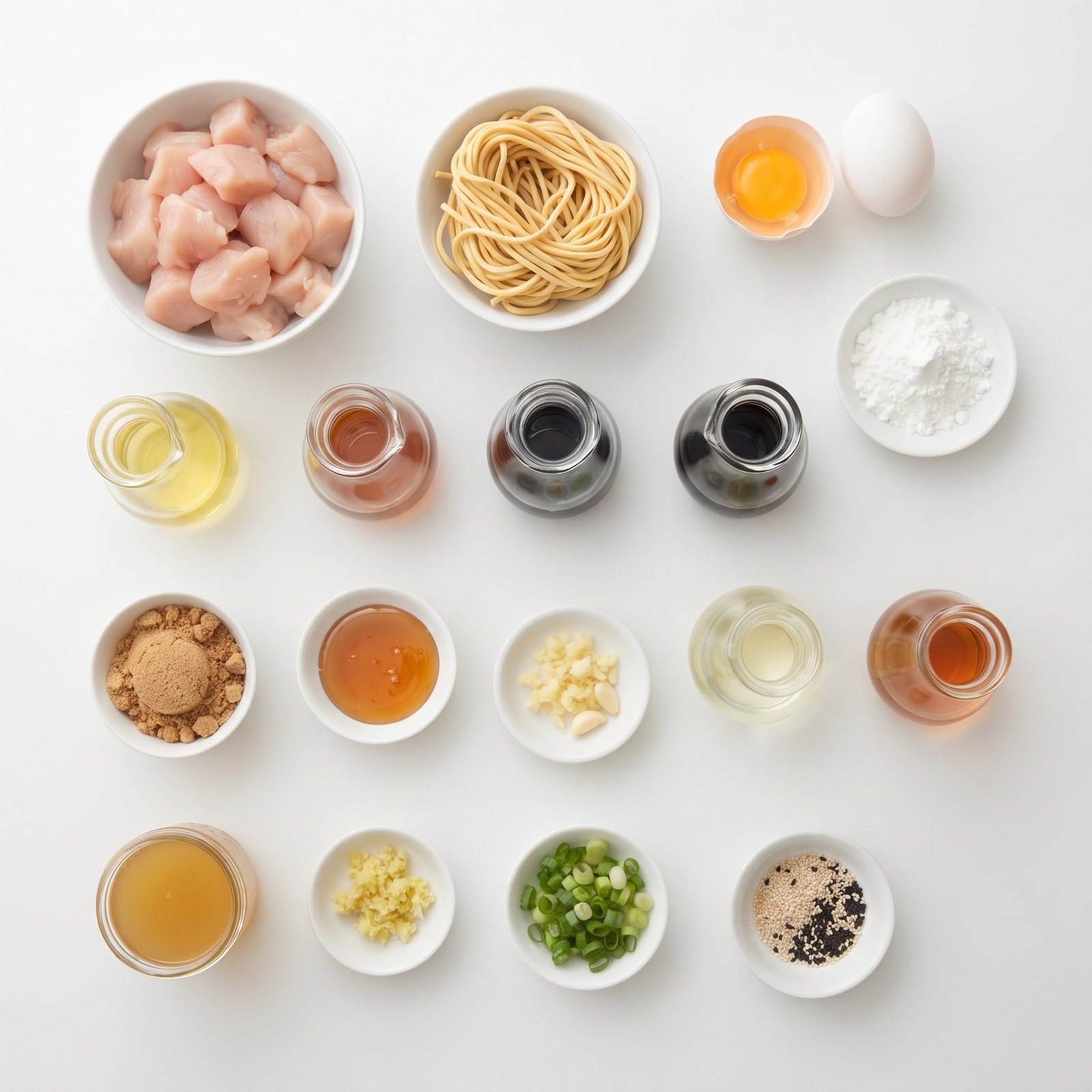 Glazed Teriyaki Chicken Bites with Soy Noodles
