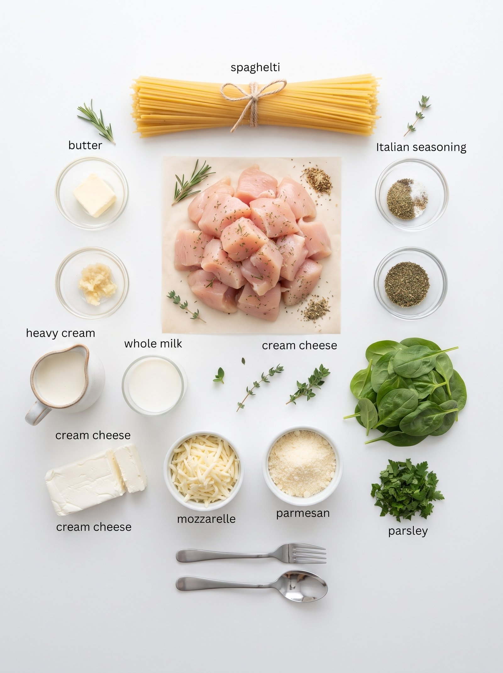 Spinach Chicken Spaghetti with Mozzarella Spinach Chicken Spaghetti with Mozzarella