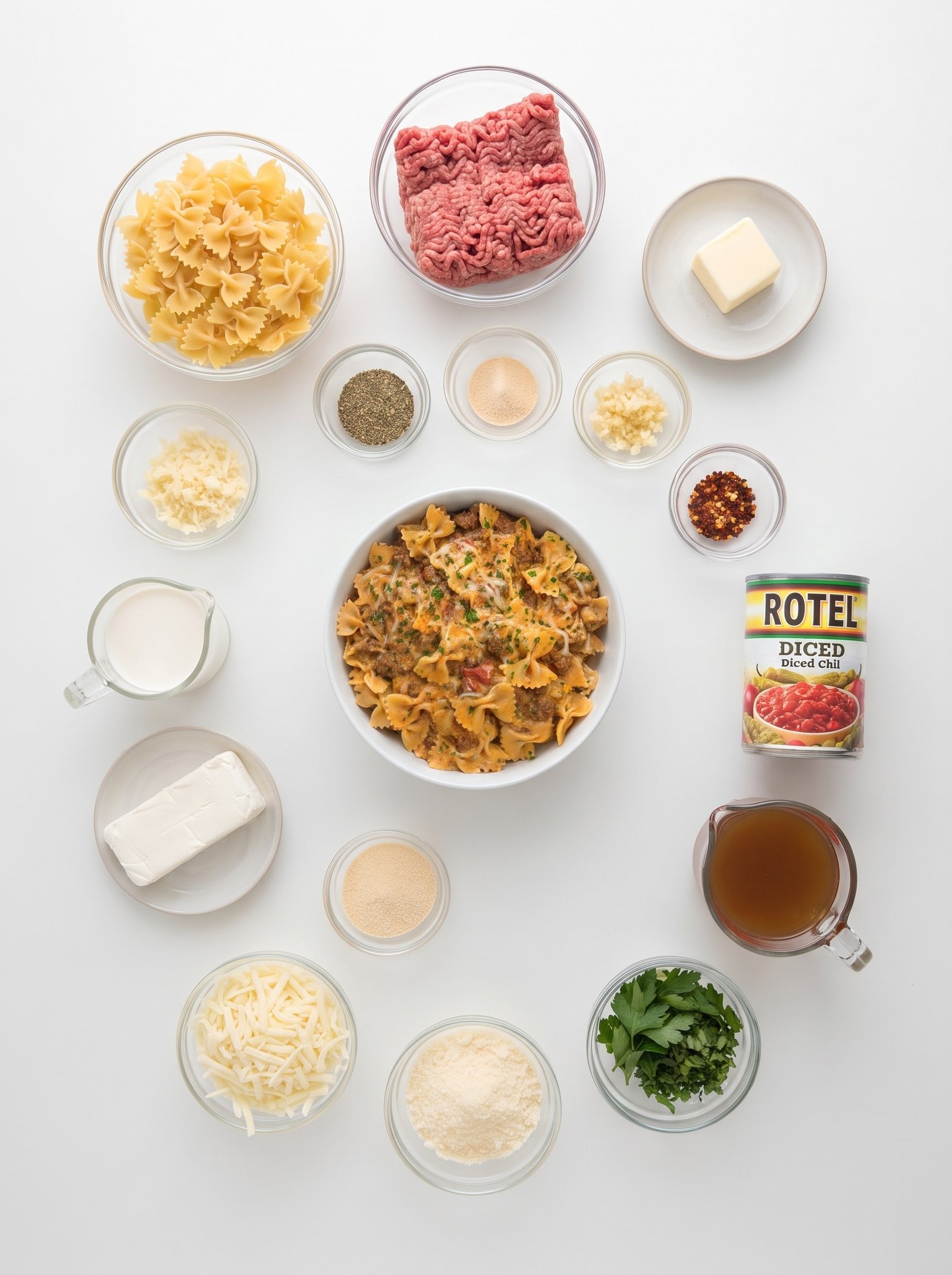 Cheesy Garlic Butter Beef Bowties in Velvety Parmesan Rotel Cream