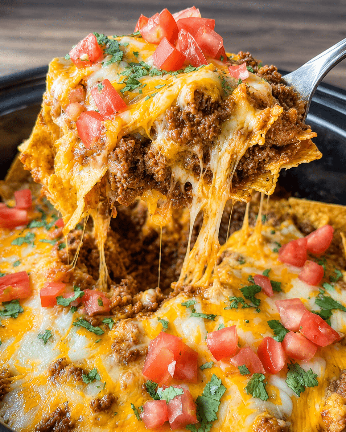 Home 4 Crockpot Taco Casserole: Cheesy Slow Cooker Taco Comfort Food
