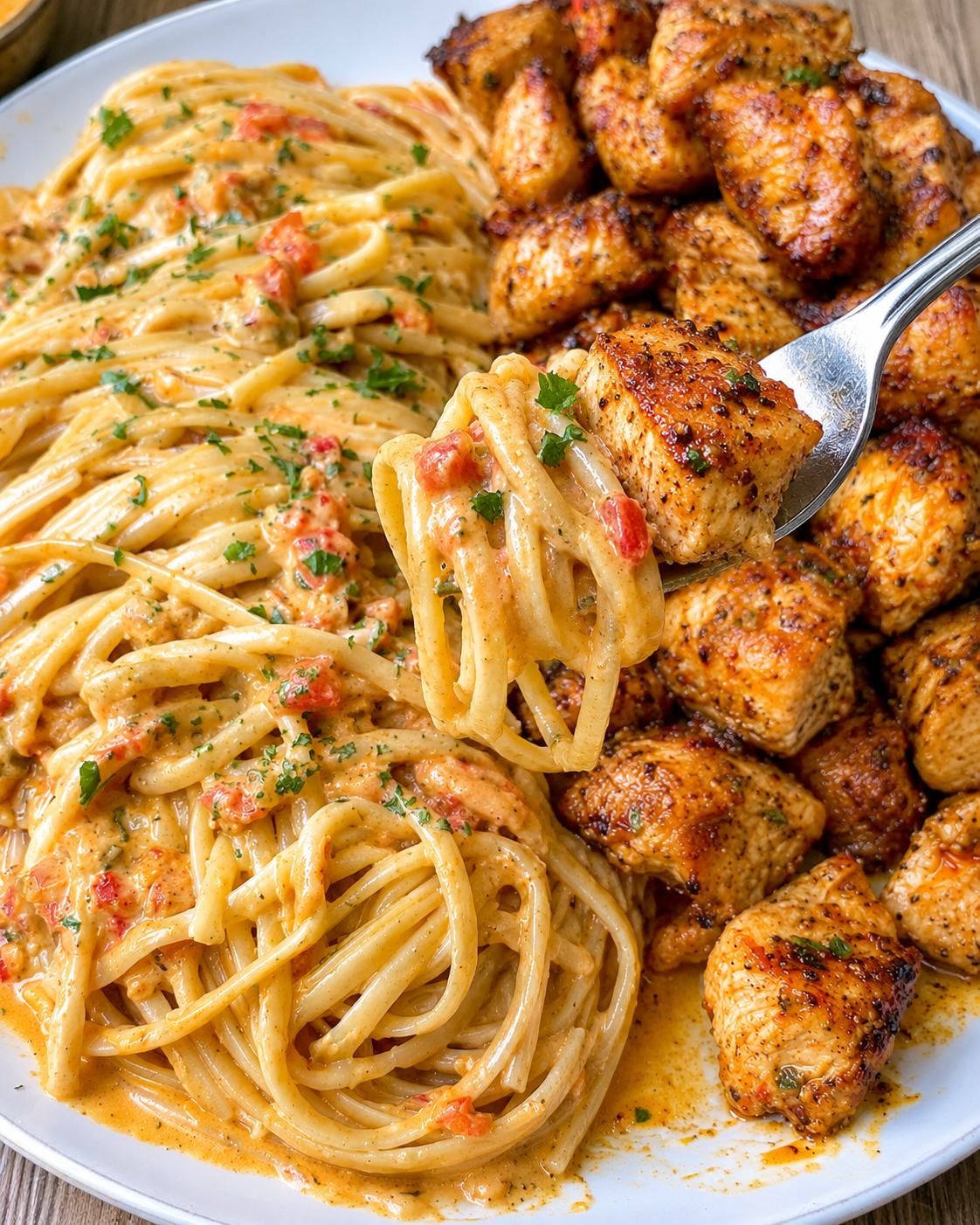 Home 6 Cajun Chicken with Creamy Cheesy Rotel Linguine