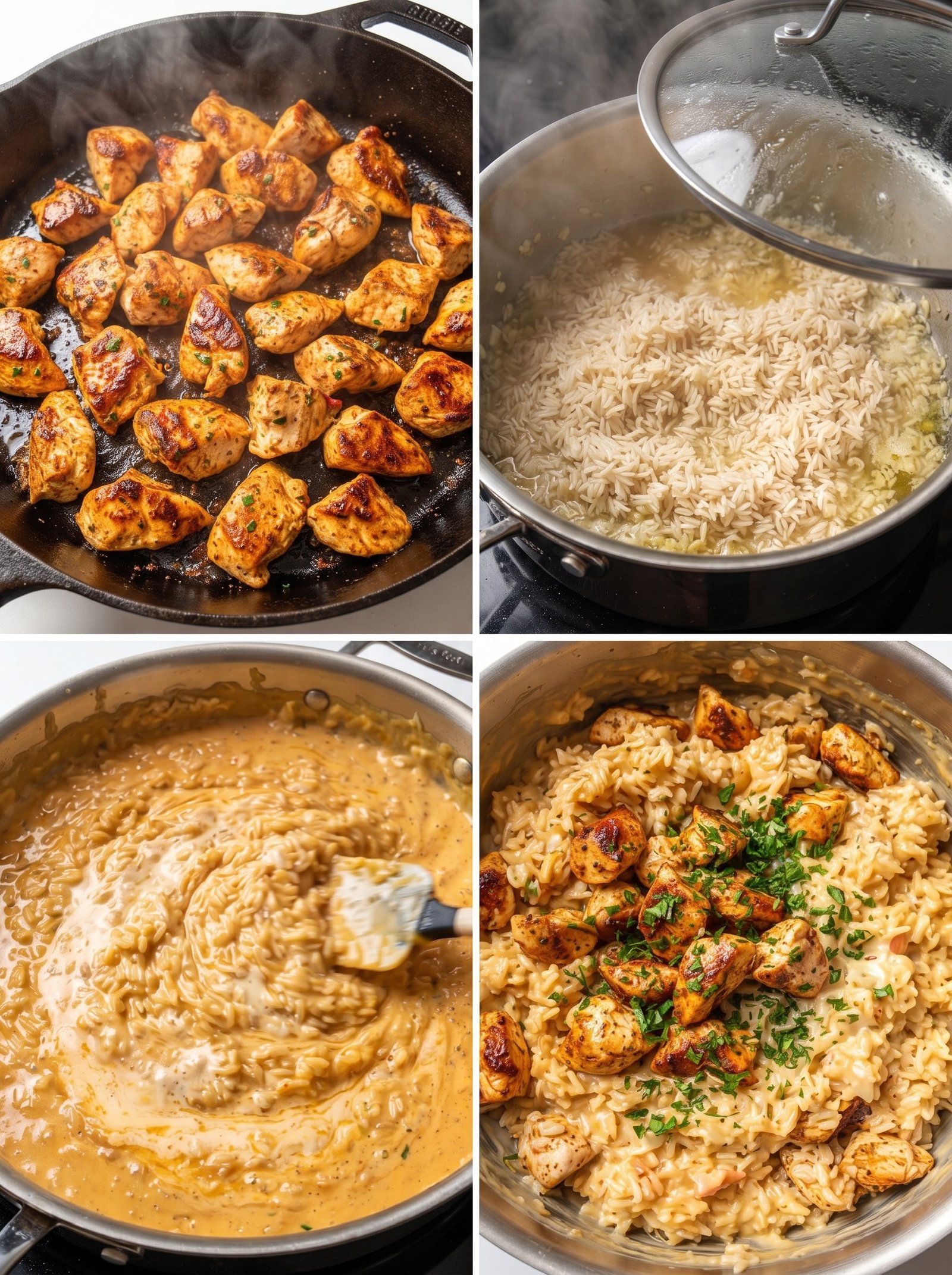 Creamy Cajun Chicken Rice with Mozzarella