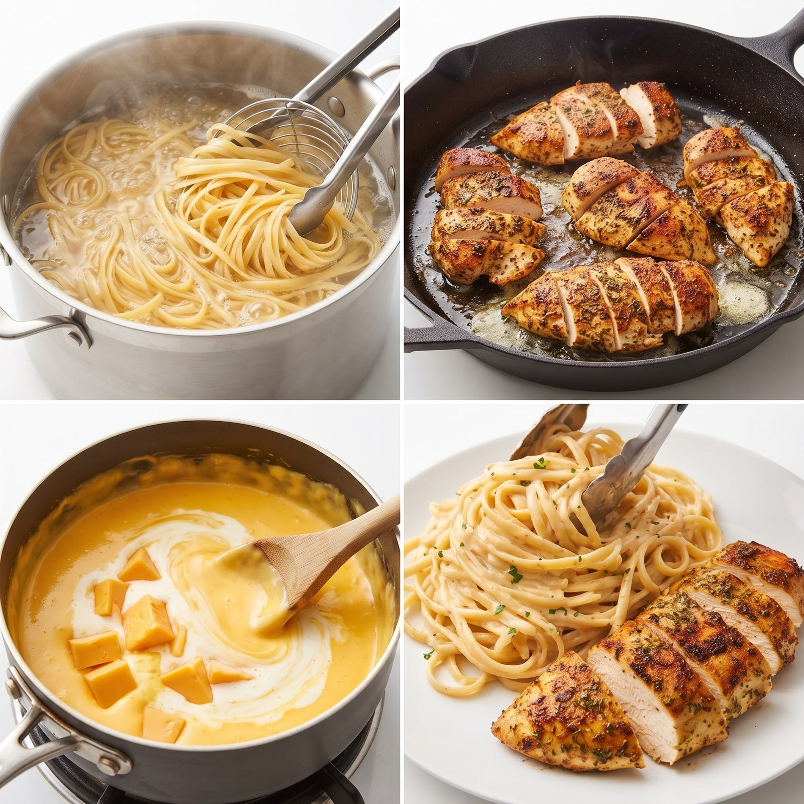 Creamy Velveeta Linguine with Italian Garlic Chicken