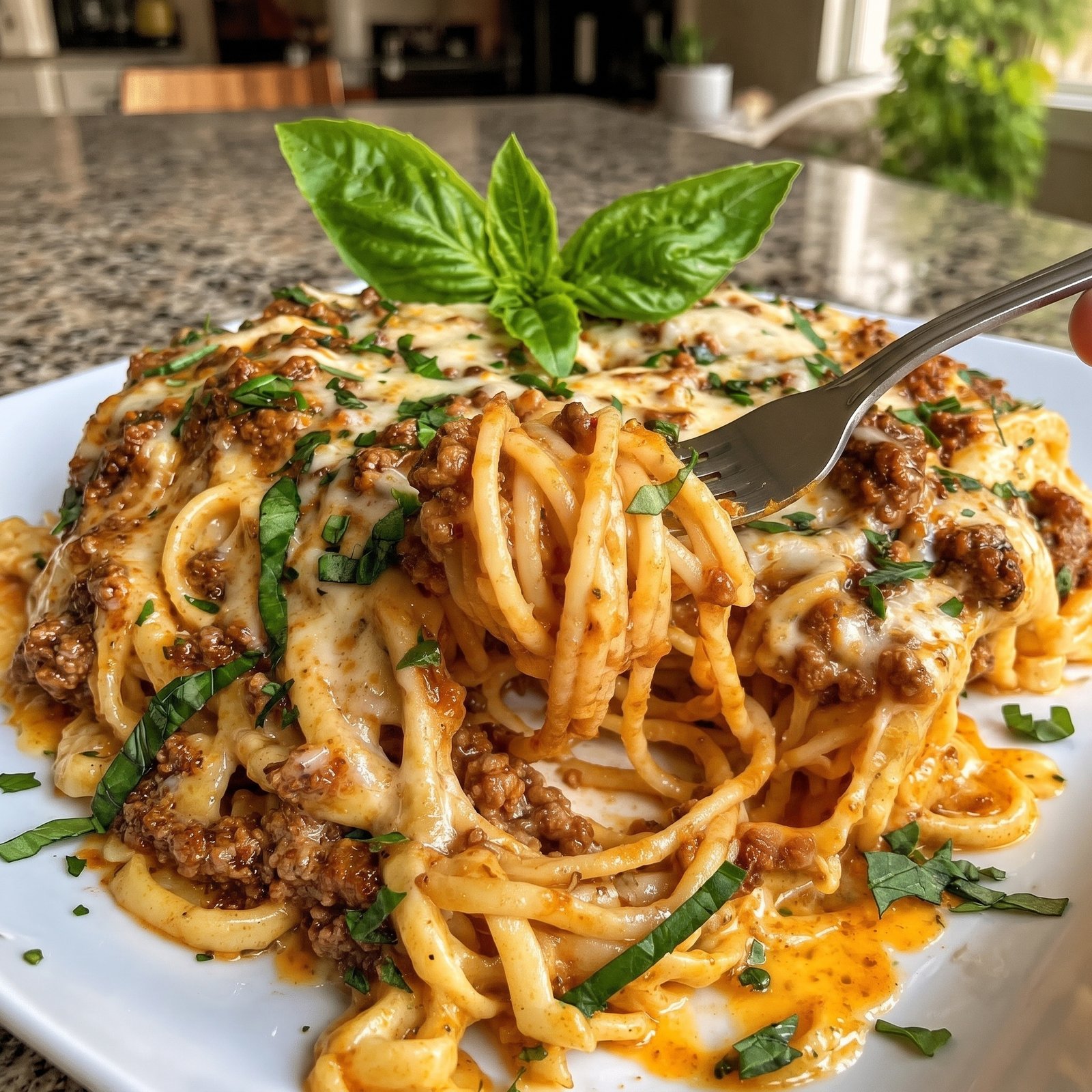 Garlic Butter Beef Linguine with Creamy Parmesan Cheese Sauce