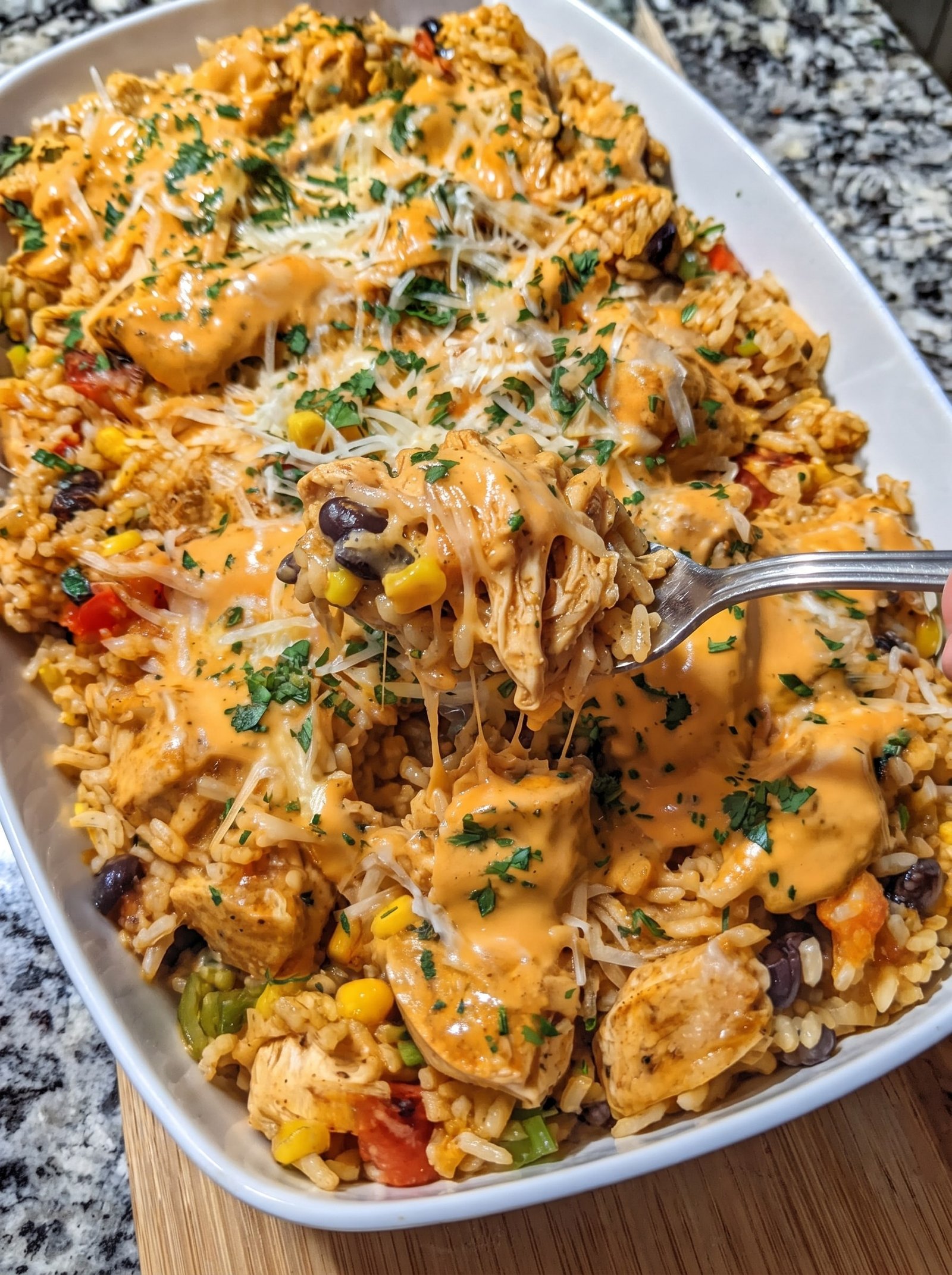 Slow Cooker Creamy Fiesta Chicken Over Buttered Rice
