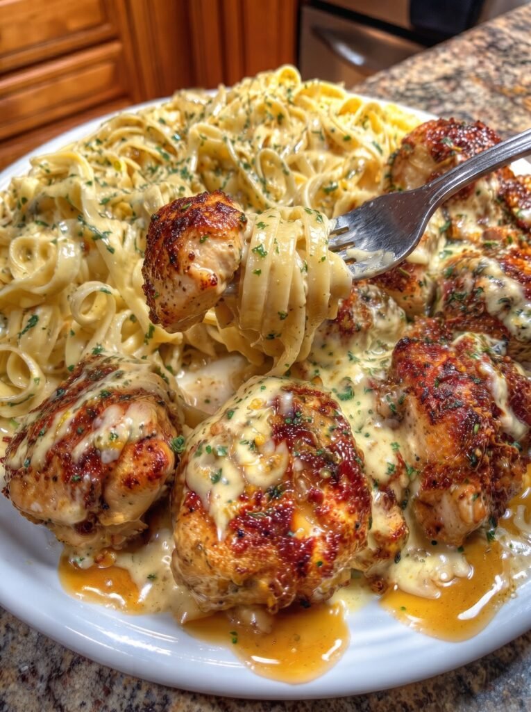 Cajun Garlic Butter Chicken with Creamy Velveeta Linguine