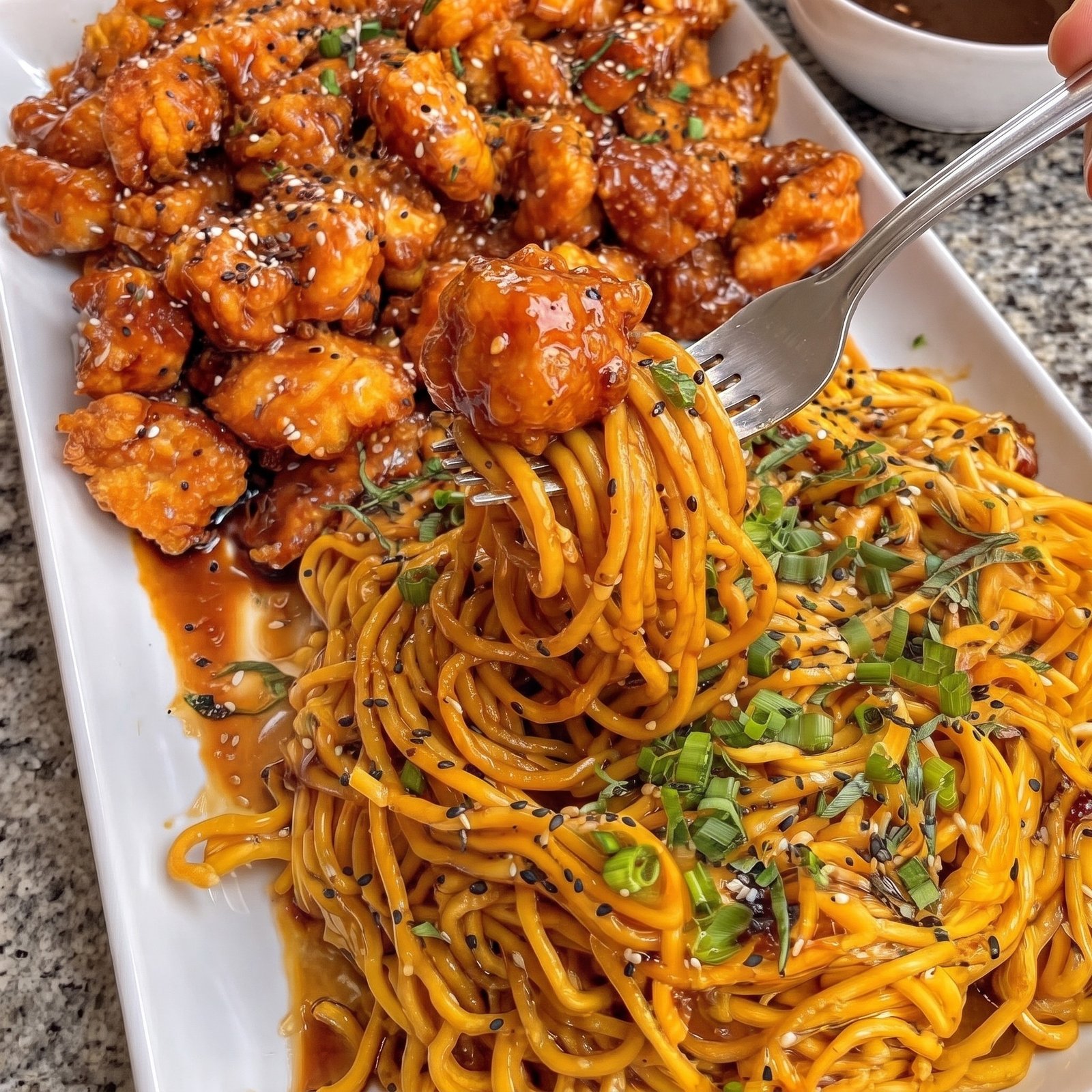 Home 6 Glazed Teriyaki Chicken Bites with Soy Noodles