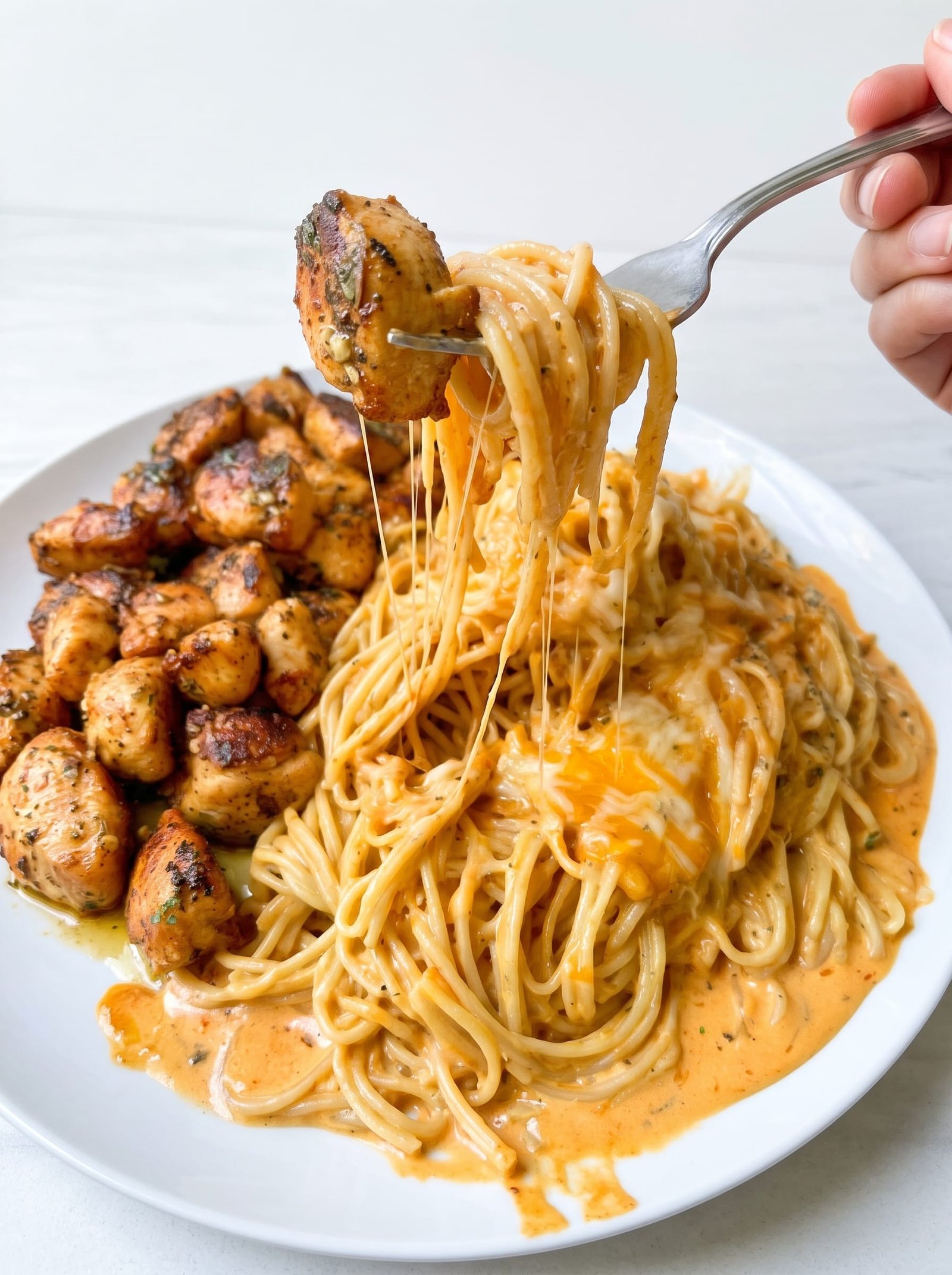 Home 1 Creamy Velveeta Cheddar Chicken Spaghetti